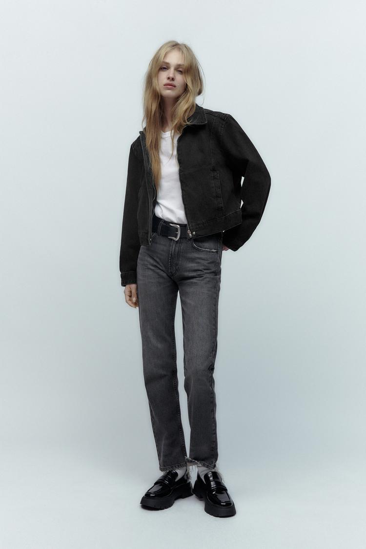 Zara denim bomber jacket sales